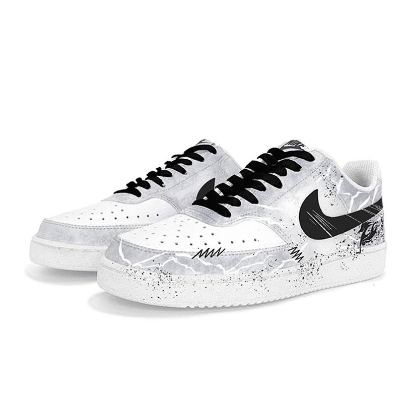 Nike Court Vision 1 Galloping Horse Hoof Disease Low Top Skateboard Shoes Unisex Black White DH2987-101(Team1267-)