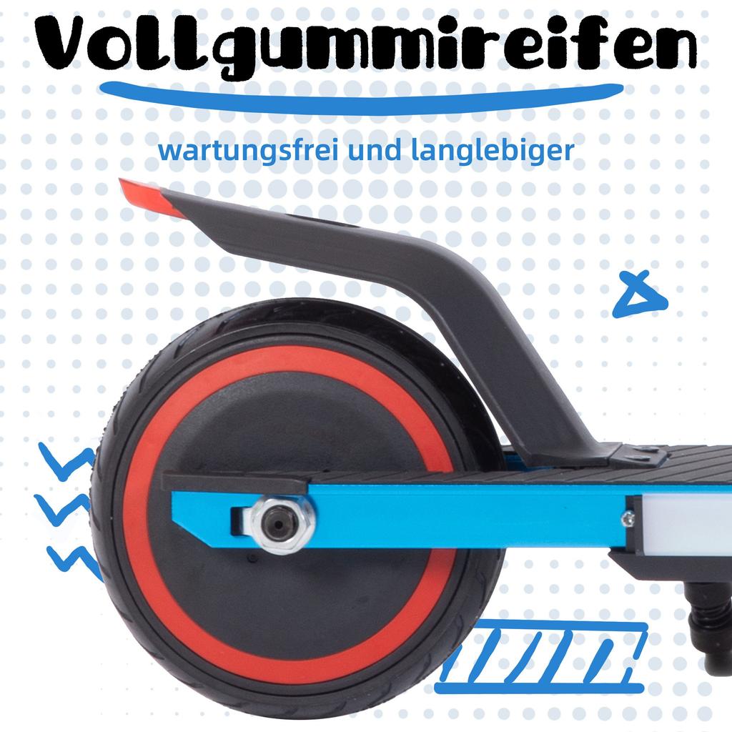City Scooter Kids Scooter 6.5'' E-Scooter for 6-12 Years 60Wh, max. 5-8km, foldable, Load Capacity 50 kg, 14km/h, with Lighting, EBS+Foot Brake
