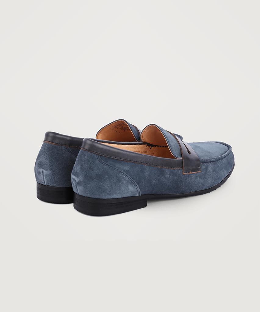 Panicale Suede Penny Loafers [Navy]
