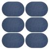 Set of 6 Oval Woven Placemats Heat Resistant Washable Table Mats for Dining Kitchen Tabletop Protection 12x18 Inch