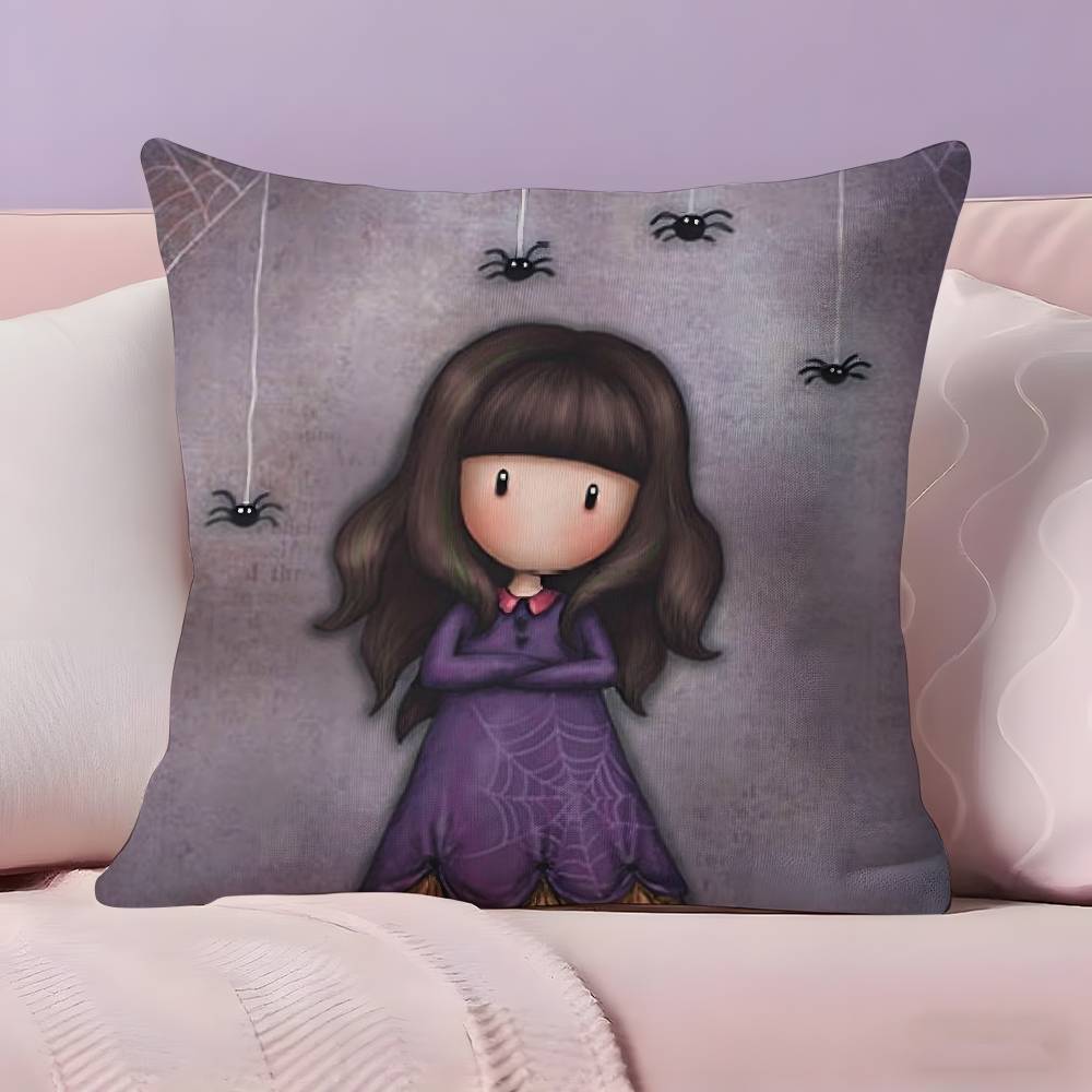 

Cartoon S-Santoro Gorjuss Pillow Case Ultra Soft Skin Friendly Fabric Cloud Like Comfort & Concealed Zipper 12x12Inch