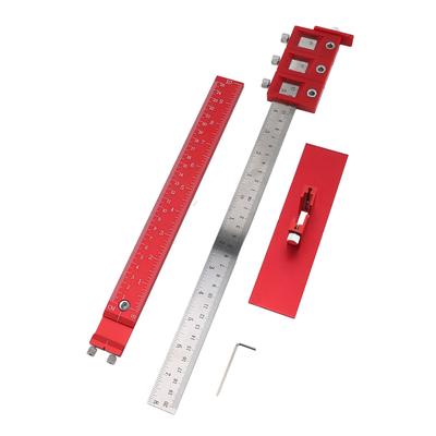 Plantilla para Herrajes de Gabinete Aleación de Aluminio Localizador de Punzón Guía de Perforación para Instalación de Puerta Cajón