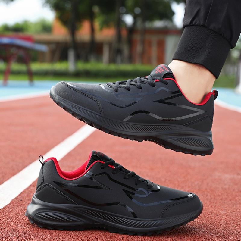New Arrival: Oversized Leather-Upper Men's Shoes Lightweight, Slip-Resistant, Waterproof, Shock-Absorbing, Ultra-Soft Running Shoes Casual Footwear