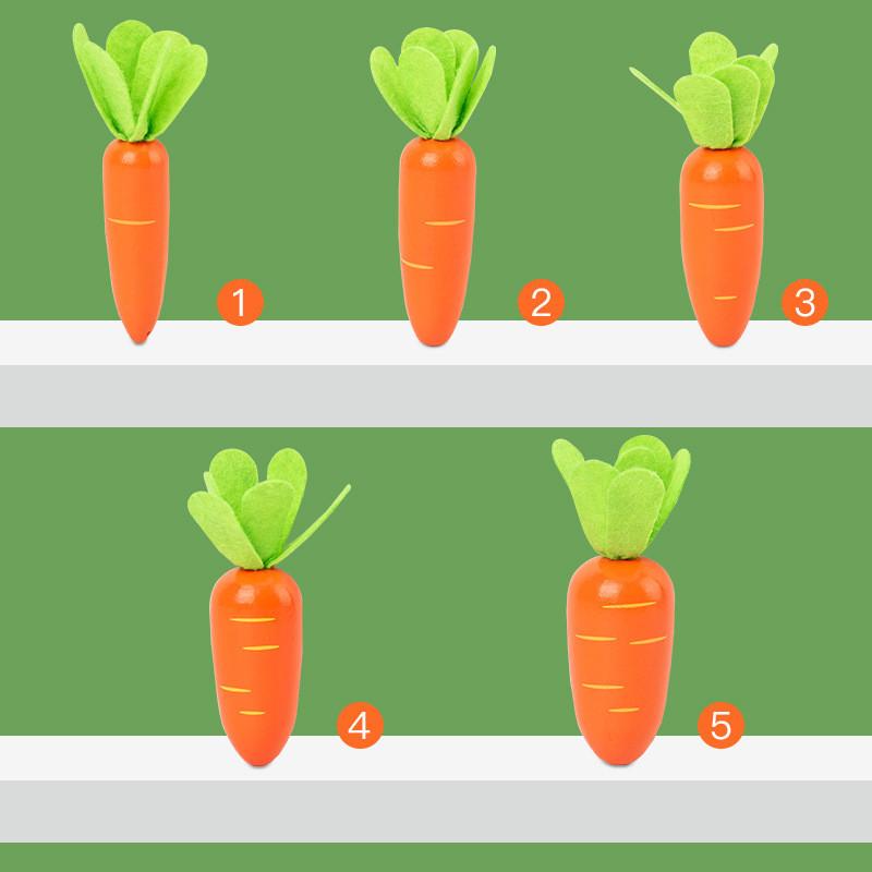 Wooden Digital Carrot Pulling Game Educational Toy For Toddler Learning Play And