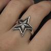 Adjustable Open Star Ring Men Women Vintage Rock Punk Geometric Copper Jewelry