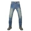 Mens Denim Motorcycle Riding Pants With Silicone Impact Protection Retro Workwear Style Multi-Pocket Biker Trousers