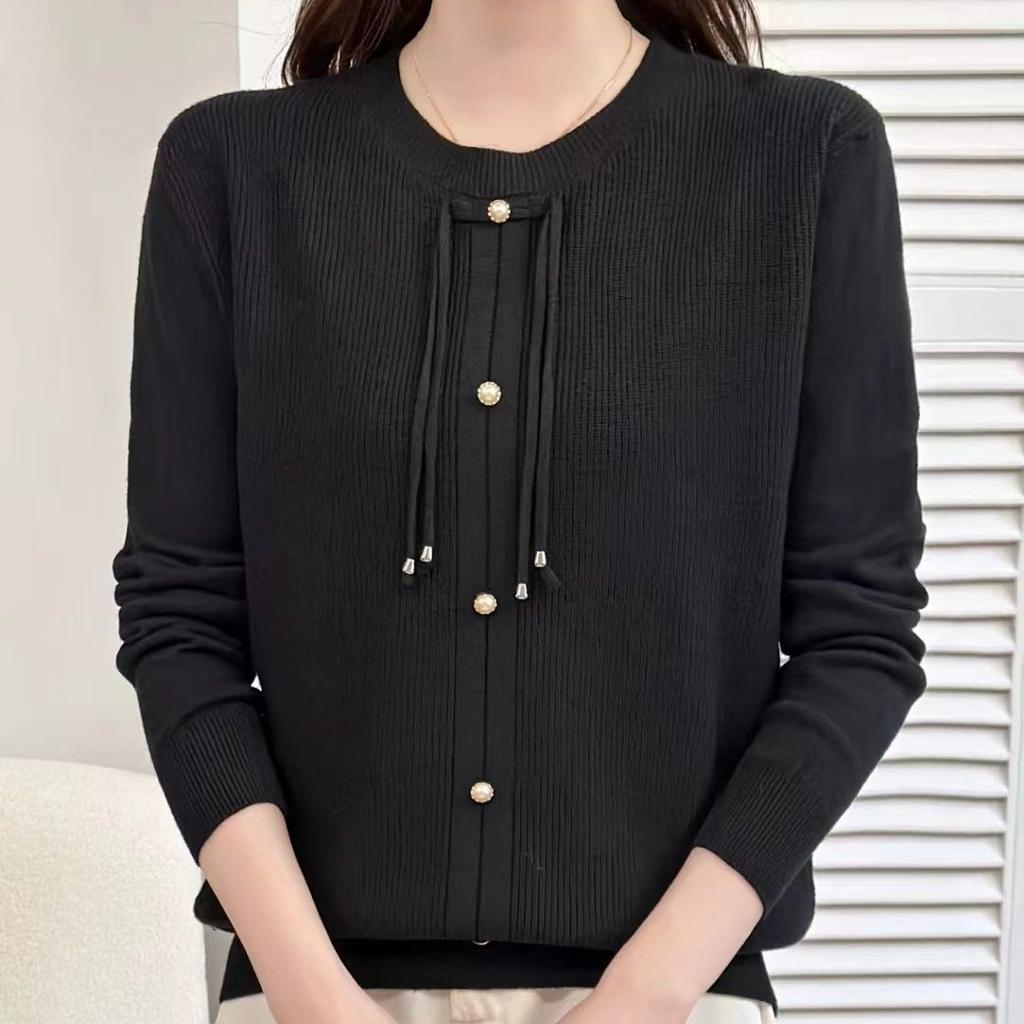 Mom Sweater Autumn/Winter Chinese Knitted Bottom Middle Aged and Elderly Loose Knitted Sweater Top