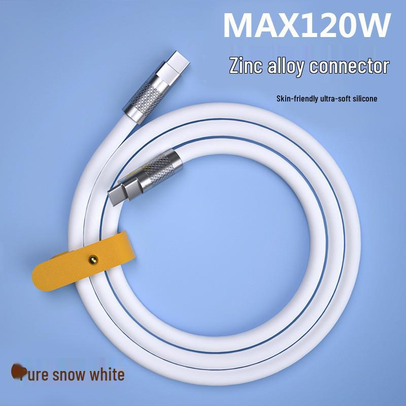 120W Zinklegierung Flüssig Weichgummi Schnelllade-USB-C-Kabel für Android
