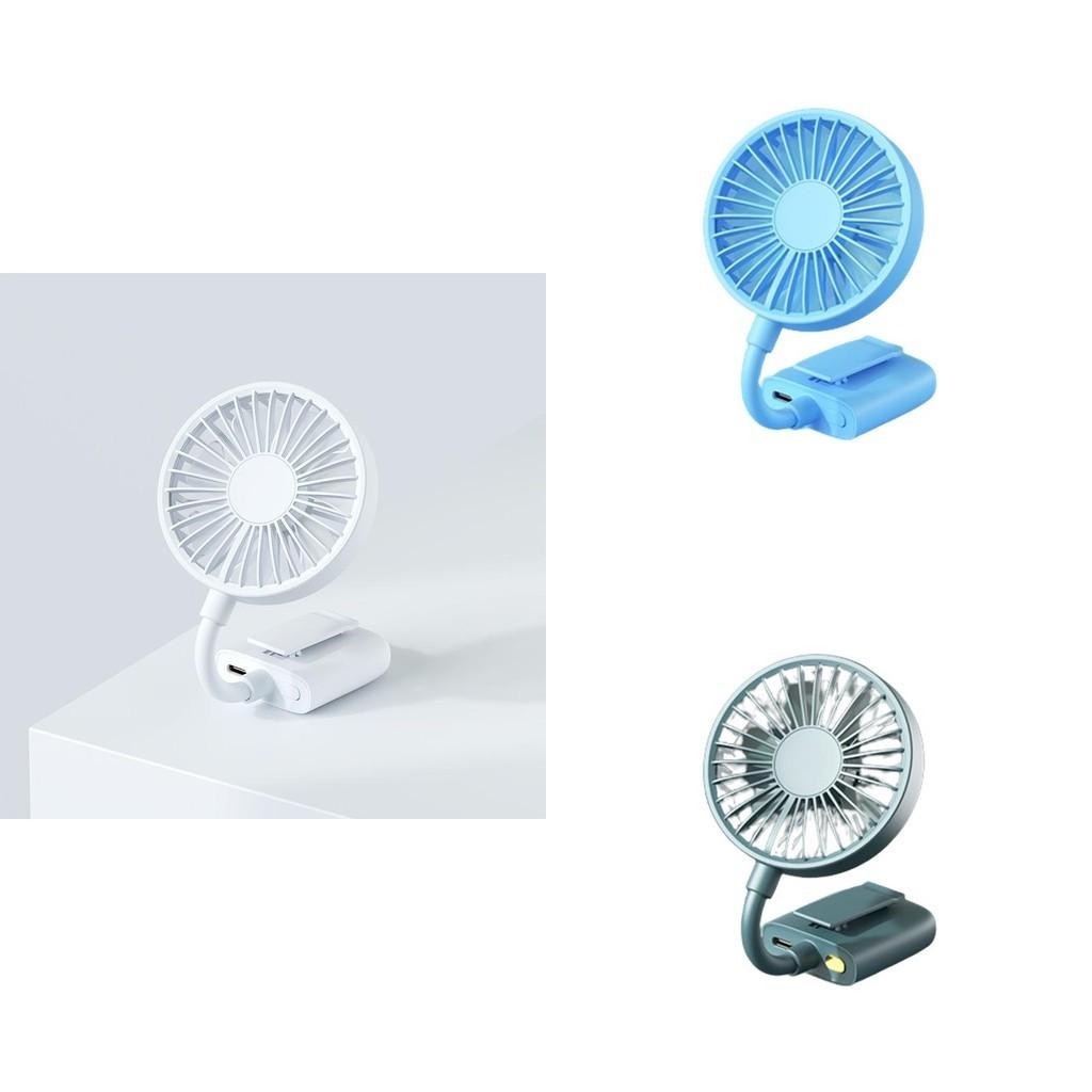 Mini Handheld Clip-on Fan With 3 Speed Levels Brushless Motor 1-3h Battery Life Cooling Function Green