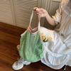 Korean Style Mesh Handbags Polyester Summer Beach Tote Bags Hollow Woven Shoulder Bag  Outdoor