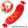 1Pcs New Grinding Teeth Dog Sound Toy Squeaky Interactive Hot Dog Chewing Toy Embroidered Bite-resistant Puppy Chew Toy