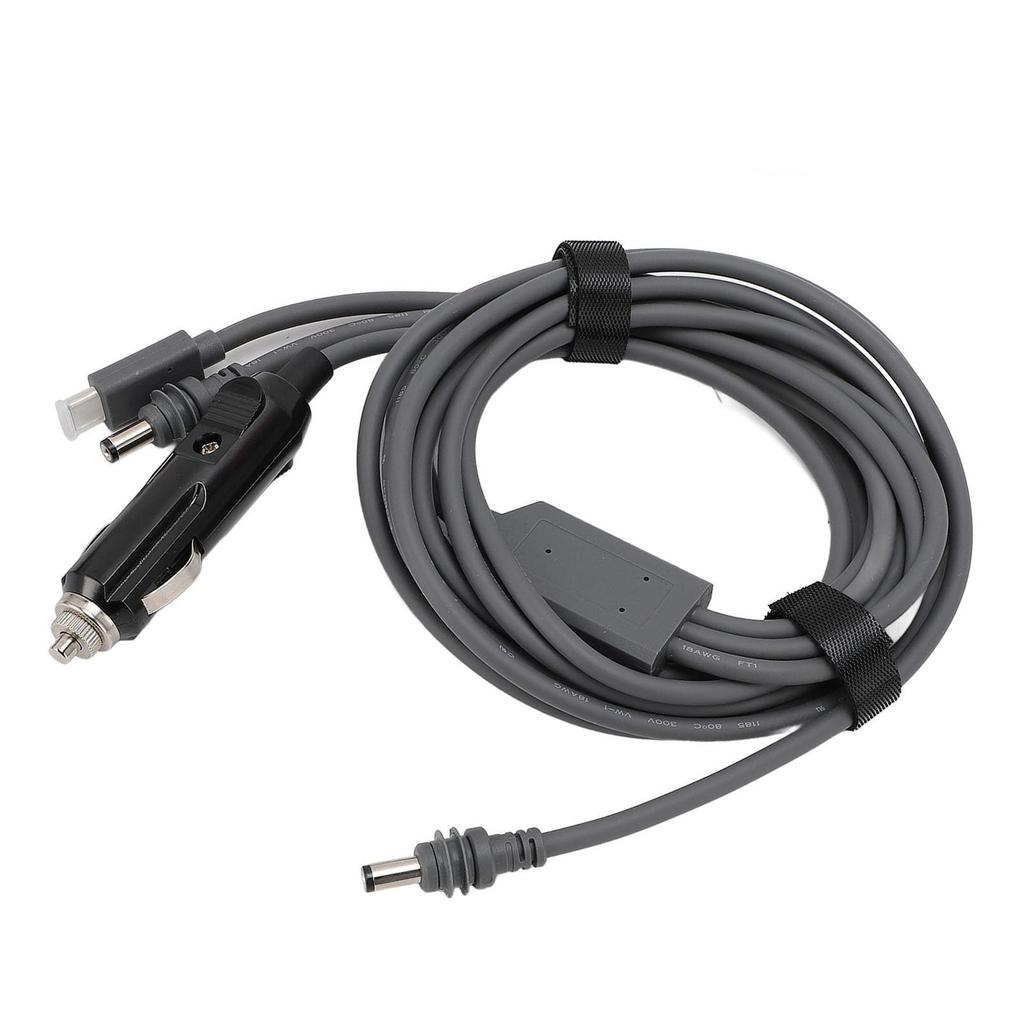 Mini DC Strom DC Stecker auf DC Ladegerät 100W Mini Wasserdichtes Kabel, 3-in-1 Stecker/USB C/Auto-Adapter, Kabel, 18AWG, (3 Meter)
