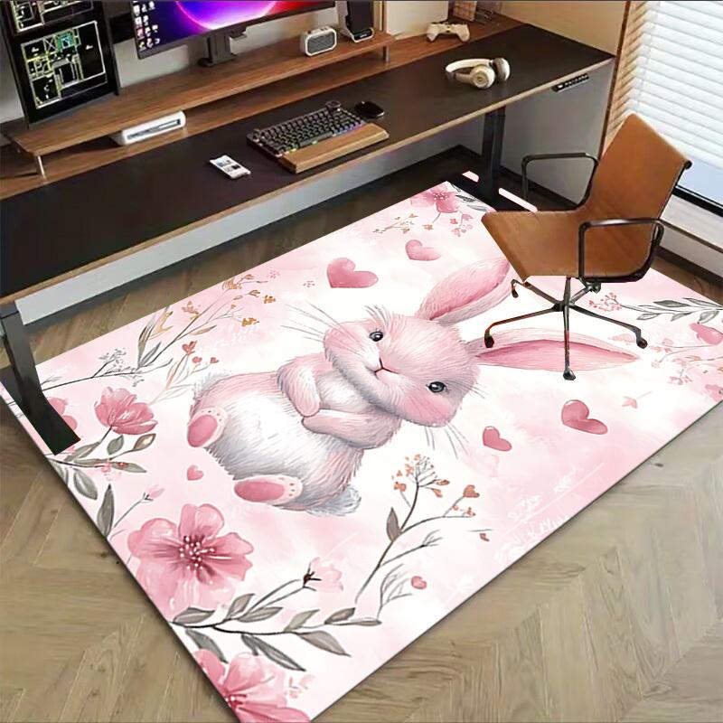 1pc rabbit flowers Carpet Office Rug Outdoor Mat Home Decor Area Carpet Festival Gift Office desk chair carpet