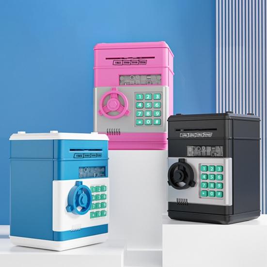Mini ATM Piggy Bank with Password, Auto-Roll Money Saving Box, Electronic Coin Cash ATM Machine, Birthday Gift for Boys Girls