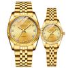 CHENXI Business Gold Couple Wristwatches Waterproof Luminous Couples Watch Fashion Stainless Steel Band Man Woman Watches