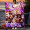 1pc Winter Forest Gray Wolf Print Flannel Blanket Warm Cozy Soft Throw Blanket for Home Couch Bed