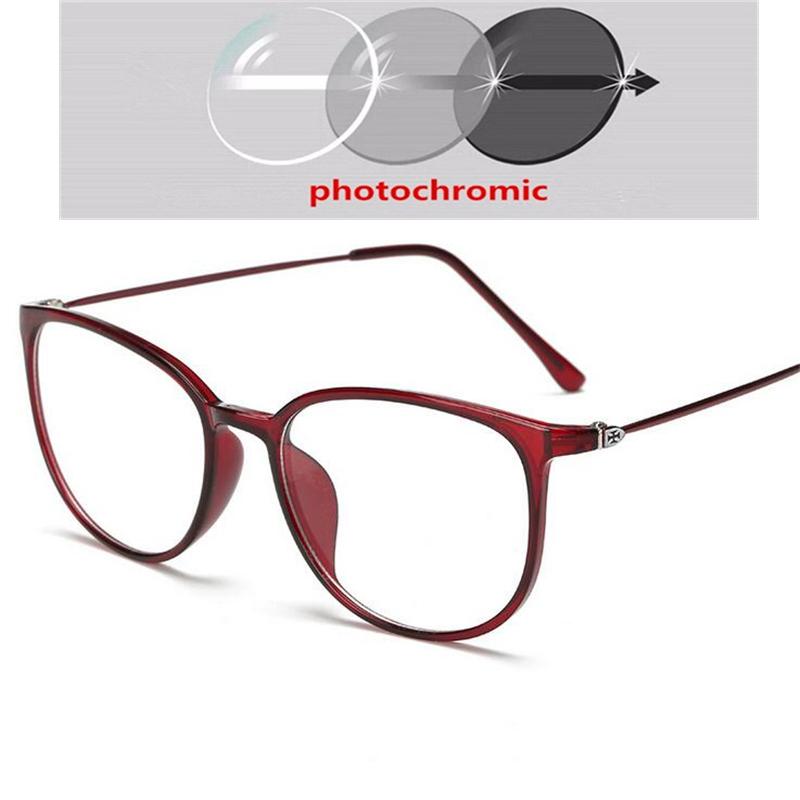 Ultraleichte TR90 Myopiebrille Retro Ovaler Rahmen für Damen Herren Dioptrien -0,5 bis -6 Kurzsichtigkeit Brillen