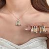 Dopamine Zircon Castle Pendant Necklace Earrings Personalized Fashionable Foreign Style Jewelry Set Light Luxury High-end Jewelry