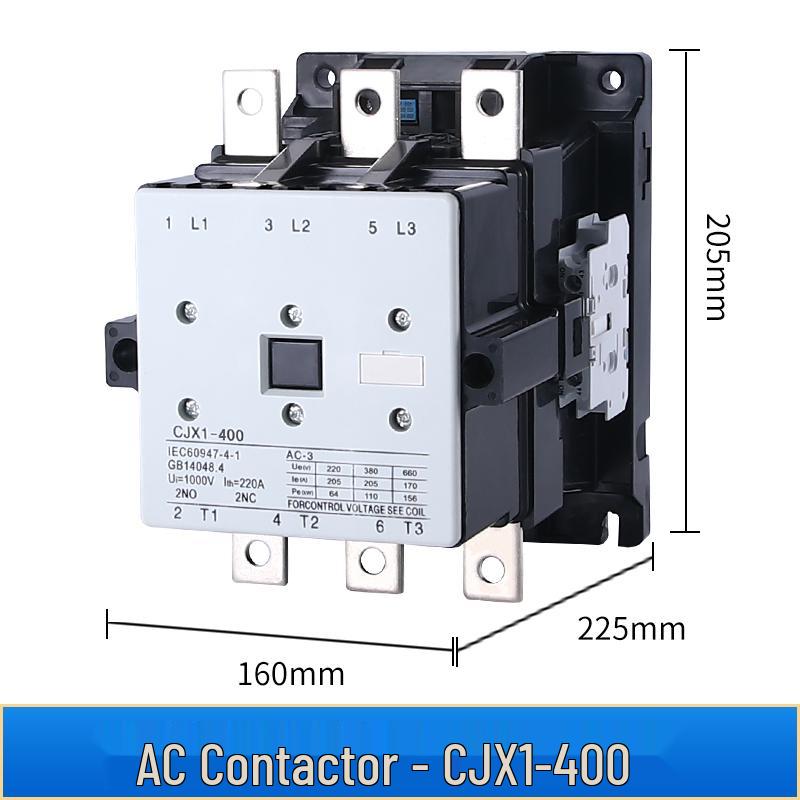 Silver Contacts AC Contactor CJX1-63: 75-400A, 380V