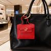 Cross-border solid color small square bag creative gift mouth red envelope keychain earphone bag car pu key chain pendant wholesale
