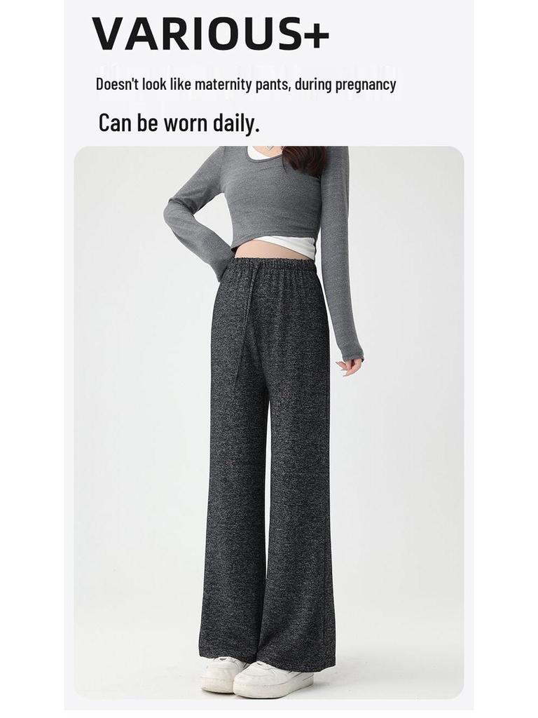 Spring 2025 Korean Maternity Wide-Leg Pants