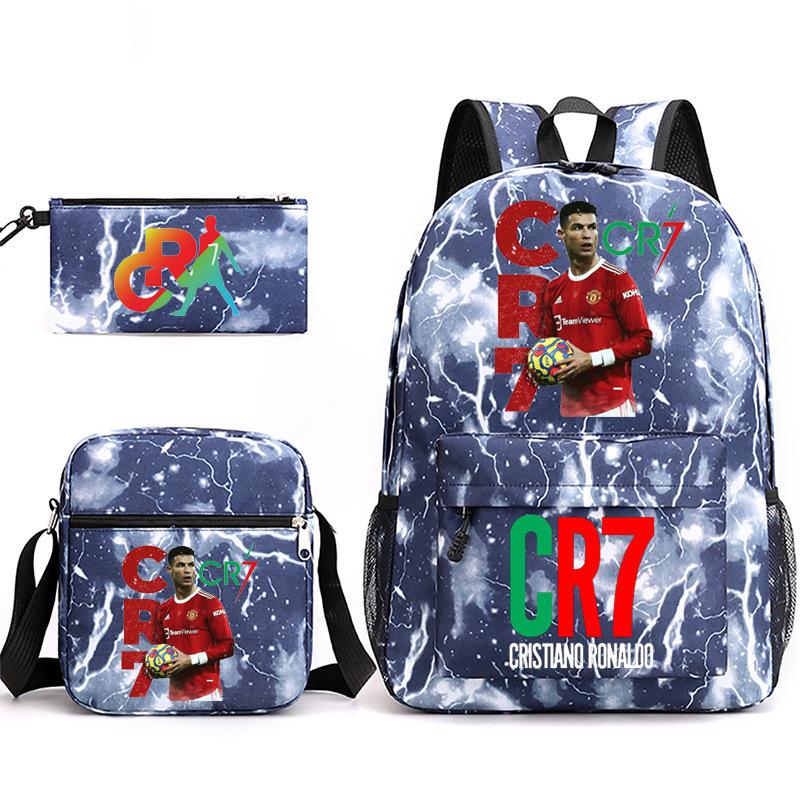Cr7 Youth Fashion Children'S Student Schoolbag 3-Piece Set