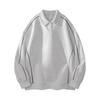 Felpa Casual Oversize con Collo a Polo Semplice Base Streetwear da Uomo