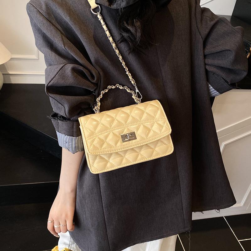 Rhombus chain bag women's new summer niche shoulder messenger bag portable small square bag