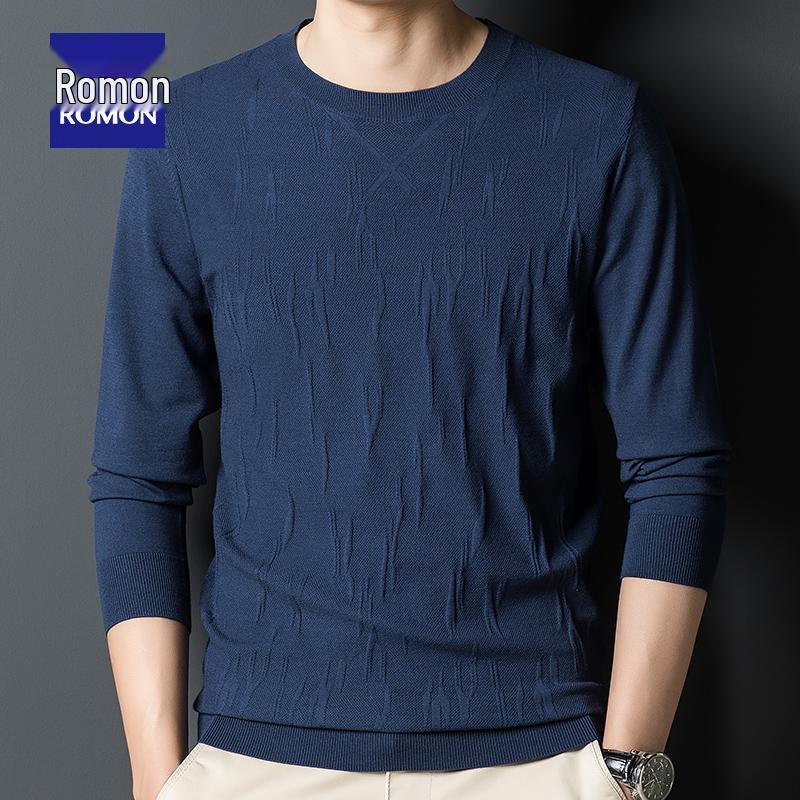 

Romon Men s Spring Round Neck Long Sleeve Knit Sweater 3XL синій