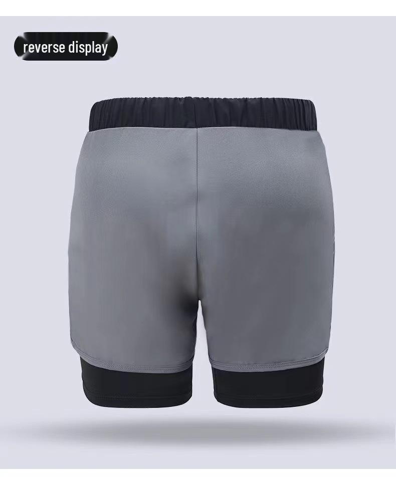 Men's Quick-Drying Double-Layer Printed Swim Trunks - Large, Loose Fit, Anti-Embarrassment, Professional Swimsuit