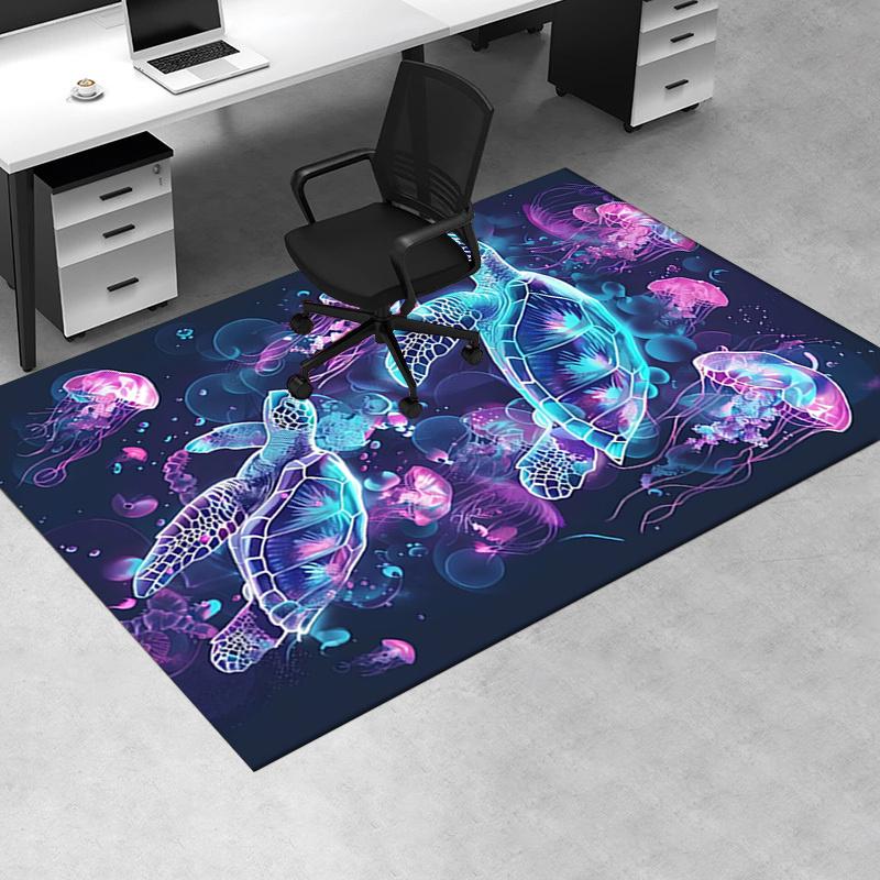 1pc Sea turtles,Jellyfish,Underwater Office Carpet Soft Polyester Entrance Carpet Washable Non slip