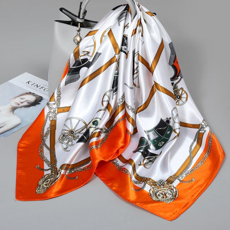 90 Square Scarves, Silk Scarves, Women's New Spring and Summer High-end Sense Versatile, Thin Scarves, Shawls Outside