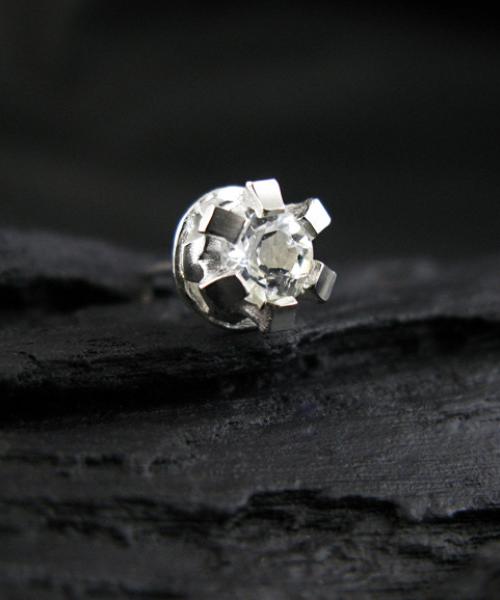 Sterlingworth Calyx-J1 White Topaz Sterling Silver Stud Earrings