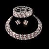 Bridal Wedding Jewelry Bright Diamond Zircon Ring Bracelet Necklace Earrings Four-piece Female