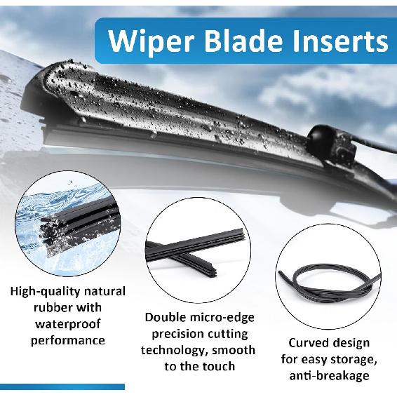 BFXM 4Pcs Wiper Blade Refill, 28 Inch DIY Adjustable Wiper Blade Refill | Universal Replacement for Front and Rear Windshield Wiper Baldes Rubber