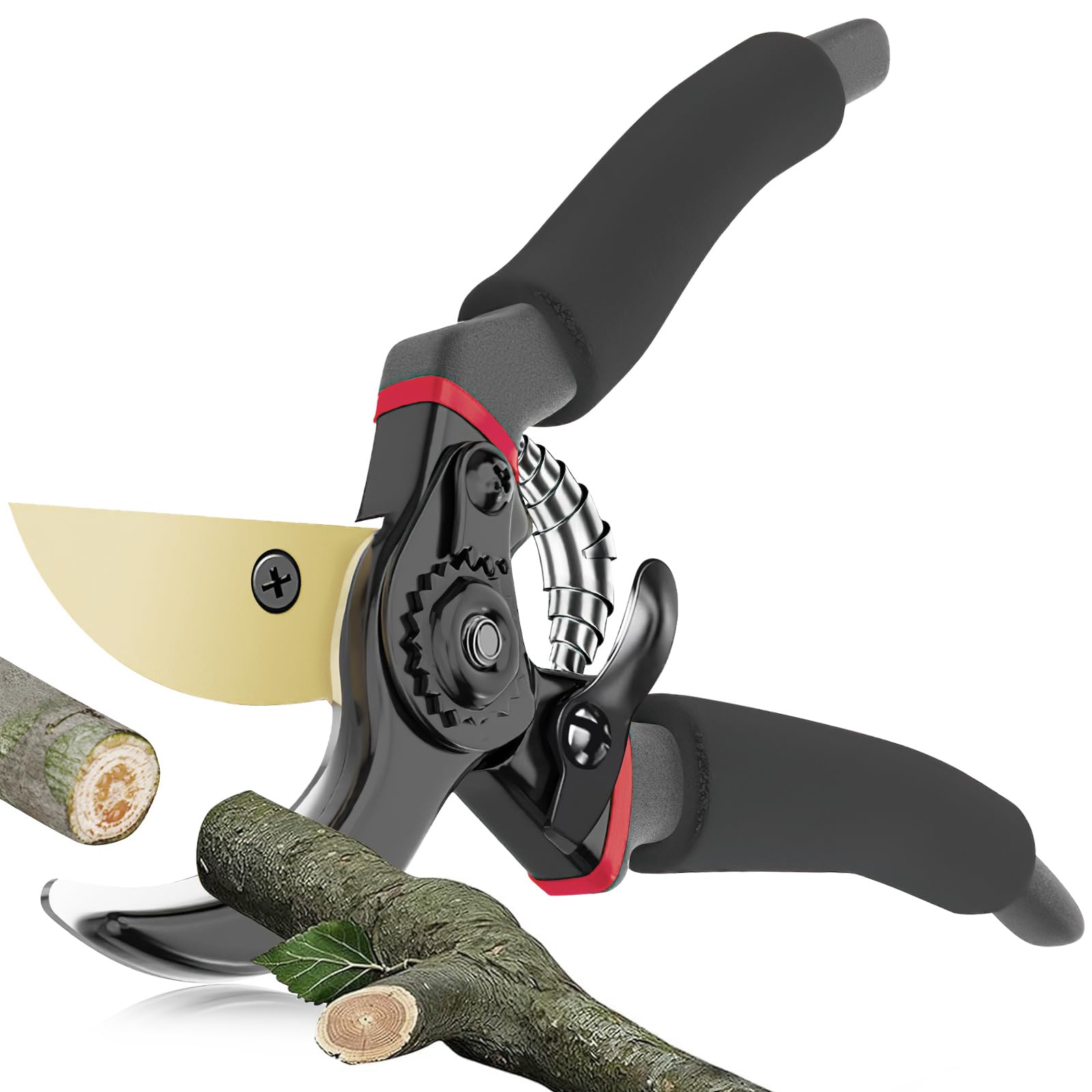 Kemiuu Pruning Shears Popular SK5 High Carbon Steel Aluminum Alloy Pruning 5 Times More 260g Easy to Branch Cutting Garden Rust for Fruit Garden