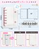 GOKEI Sticker Shrink A7 Mini Clear Binder 2 Zippered 2 Sticker Card Collage Green Book, Plastic, Transparent, Size, [20 Refills, Pockets, Underlays]