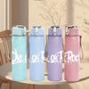 1PC Ghost Rock Band Text 750ml Color Plastic Sports Water Bottle Leakproof Flip Straw Lid Suitable for Sports Office Home Use
