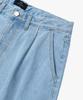 ESN Essential One-Pleat Denim Shorts Light Blue