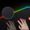 1st stor RGB-spelmusmatta -14 ljuslägen Touch Control Utökad mjuk datortangentbordsmatta Halkfri gummibas