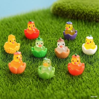 10 / 20 pièces Canards Mini Résine Lumineux Brillent dans le Noir Style Légume Fruit Canard Petits Animaux Figurines Ornement Idéal pour Décoration de Pots de Fleurs
