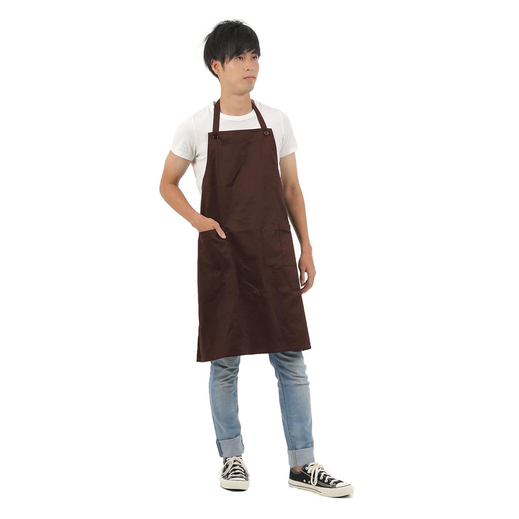 [smile mode] Adjustable Neck Apron, Stylish, Solid Color, with Pockets, Unisex, Simple Design, Wrinkle-Resistant, for Home, Cafe, and Nursery School