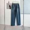 Autumn 2025 High Waist Plus Size Drawstring Dad Pants - Slimming Straight Leg