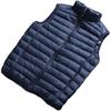 Mens Lightweight Cotton Blend Vest Winter Fall Sleeveless Puffer Gilet With Stand Collar Zipper