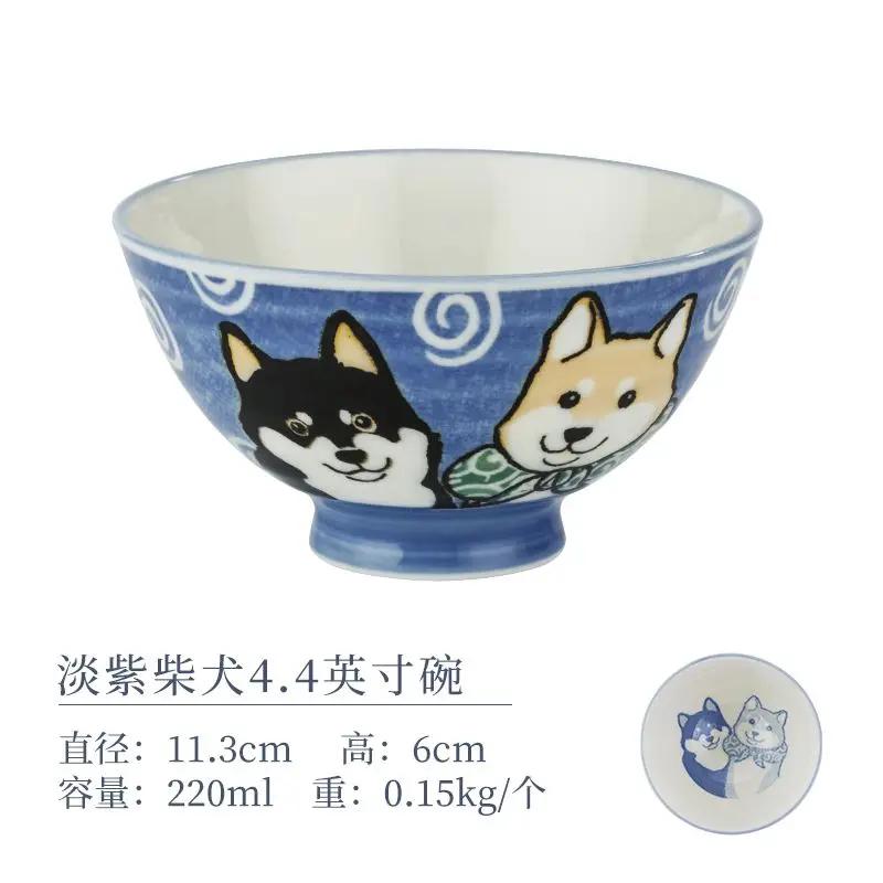 Cartoon Ceramic Japanese Bowl, Cute Seasoning Kitchen Tableware,Soup Rice Bowls, Instant Noodle Bowls, Underglaze Colored Plates
