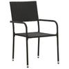 3 Piece Garden Dining Set Poly Rattan Black