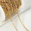 18K Gold Plated Brass Cable Curb Chains for Necklace Bracelet Making Accessories,Rolo Chain for DIY Jewelry Making Supplies