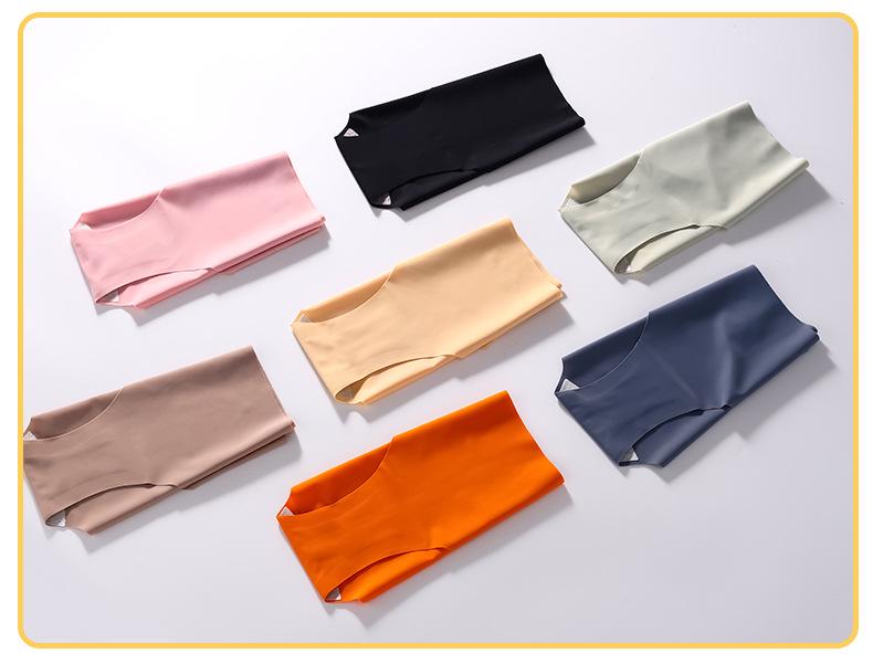 4-balení bezešvých dámských kalhotek středního pasu plus size z ledového hedvábí - Sexy letní trojúhelníkový design