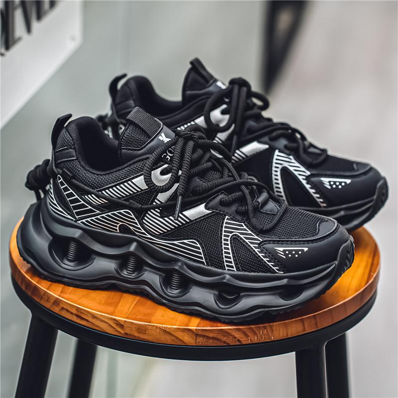 

Студенческие повседневные спортивные туфли с мягкой подошвой дышащие нескользящие удобные на четыре сезона для улицы мужские кроссовки модные мужские кеды 40 чёрный