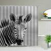 Africa Grassland Wild Animals Printed Shower Curtains Tiger Lion Waterproof Fabric Bathroom Curtains Bathtub Decor with Hooks